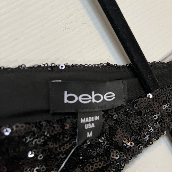 (A) Black sequin Bebe dress. Perfect holiday party dress!! - Picture 3 of 7